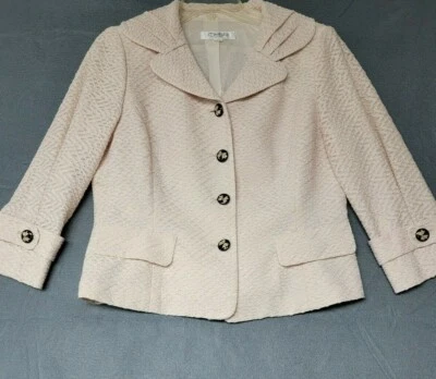 CHOI BOKO Woman's Blazer Jacket VTG look Light pink Textured Size Small?  - Image 1 of 4