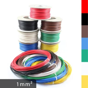 Automotive Classic 1mm² PVC Single Core Stranded Cable 12v 24v Wire 7 Colours - Picture 1 of 1