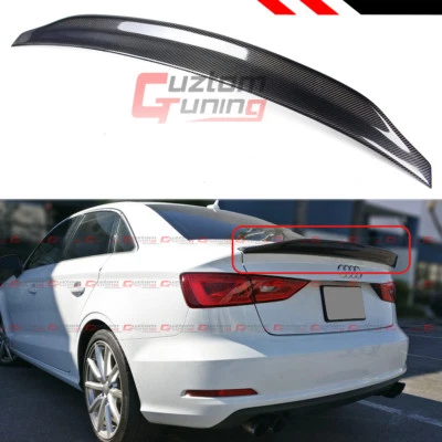 PARA AUDI A3 S3 2014-20 SEDÁN ESTILO GATO HIGHKICK FIBRA DE CARBONO MALETERO ALERÓN ALERÓN Foto 1 de 4
