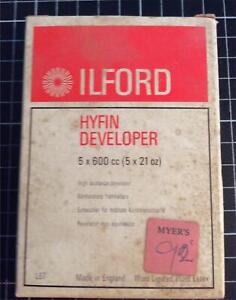 New Ilford Hyfin Developer 5x600cc Made in England