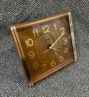 Vintage DZIAŁAJĄCY Seiko brązowy i złoty plastikowy kwarcowy zegar ścienny zasilany bateryjnie