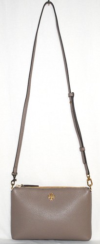 Tory Burch Kira Portafoglio Ciottolato Tracolla Grigio Airone (Vedi Condizioni) $198