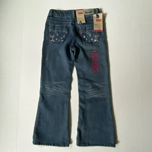 Girls Levi’s Size 6X Reg Flare New NWT Sequins Strauss Denim Pants Stretch - Picture 1 of 12