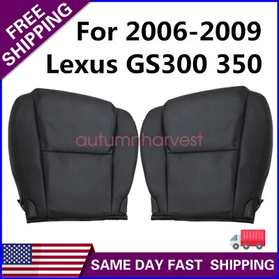 For 2006-2011 Lexus GS350 300 430 460 Both Side Bottom Leather Seat Cover Black - Image 1 of 4