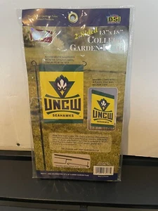 UNCW North Carolina Wilmington Seahawks Garden Flag/Yard Banner Double Sided New - Picture 1 of 2