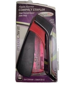 Grapadora compacta con resorte Paperpro - Capacidad para 15 hojas - Roja - Imagen 1 de 2
