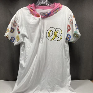 Fresh Laundry Donut OG Hooded T‑Shirt Men’s M White Pink Blue Cotton Blend 18x28 - Picture 1 of 17