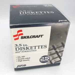 Skilcraft 3.5 in. Diskettes IBM Formatted Double Sided High Dens 25 Pack Sealed - Picture 1 of 4
