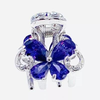 Pinza de mandíbula garra de pelo mariposa uso horquilla de cristal de Swarovski elegante púrpura S23 Foto 1 de 3