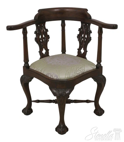 58691EC: Chippendale Ball & Claw Mahogany Corner Chair Cover