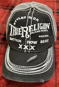 Vintage True Religion Distressed Trucker Hat Snapback Brand Section - Picture 1 of 11