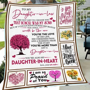 To My Daughter In Law Fleece Blanket Gift For Birthday, Christmas, Holiday - Picture 1 of 4