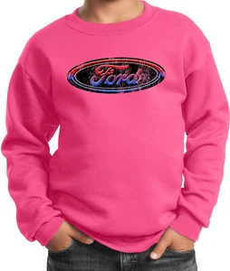 Kids Ford Oval Sweatshirt Distressed Logo - Picture 1 of 19