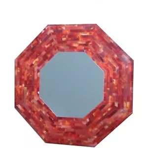 Octagon Marble Decorative Mirror Onyx Stone Random Work Looking Glass for Home - Picture 1 of 4