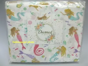 CHARMED TWIN Sheets MERMAID 3 PC Set Dancing Tails Sea Beach Fish Cute NEW - Picture 1 of 5