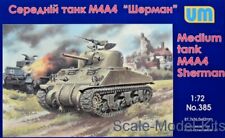 Unimodel 385 - 1/72 M4A4 Sherman Medium Tank Scale Plastic Model Kit WWII UM 305