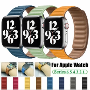 Correa de cuero para Apple Watch iWatch correa de cuero genuino bucle magnético milanés - Imagen 1 de 31
