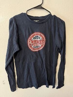 Lucky Brand Mens Sleepwear Thermal Sz Small Navy Blue Logo - Image 1 of 4