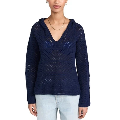 Sundry Anthropologie $168 крючком Summer богемное пляж толстовка с капюшоном в темно-синий размер большой - Изображение 1 из 4