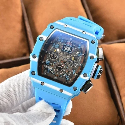 Richard Fashion Style Rapper Mille Colorful Deal Skeleton White Watch - Image 1 of 4
