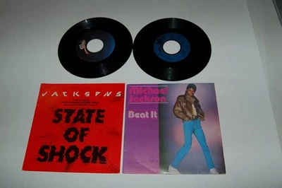 2Singles Michael Jackson Beat it+State of shock+++++ 80er Sammlung - Bild 1 von 2