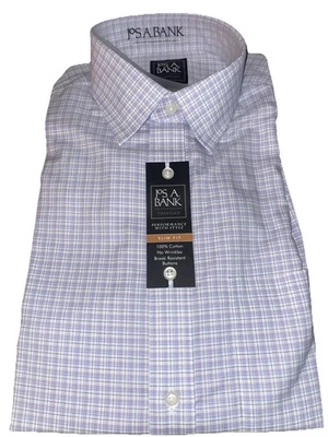 HOMBRE Camisas de Vestir Grandes 16/34 Medianas 15.5/33 Jos.A.Bank Diseñador Marca Calce Ajustado Foto 1 de 4