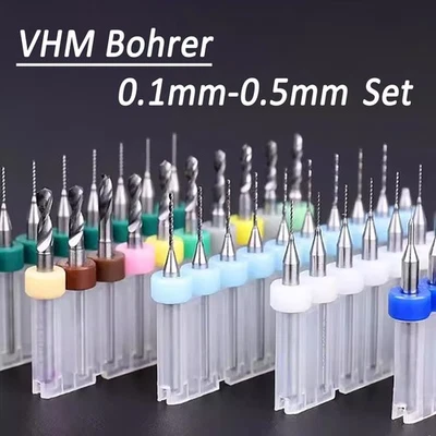 1,0 mm-5,0mm Micro PCB VHM Bohrer Set Hartmetall Schaftfräser Fräser - Bild 1 von 4