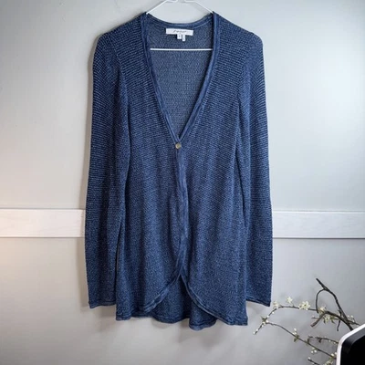 Foxcroft Womens Lightweight Knit One Button Cardigan Size M Blue Office - Image 1 of 4