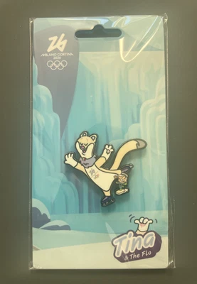 Pin de patinaje artístico Milano 2026 mascota olímpica de invierno Tina estilo deportivo Foto 1 de 2