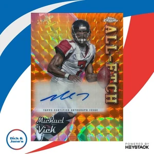 2024 Topps Chrome Michael Vick All-Etch Auto Orange Geometric Refractor /25 ATL - Picture 1 of 10