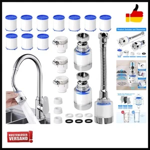 3 Stück Wasserfilter Wasserhahn 360° Wasserhahn Filter mit 10 Stück PP-Baumwo... - Bild 1 von 11