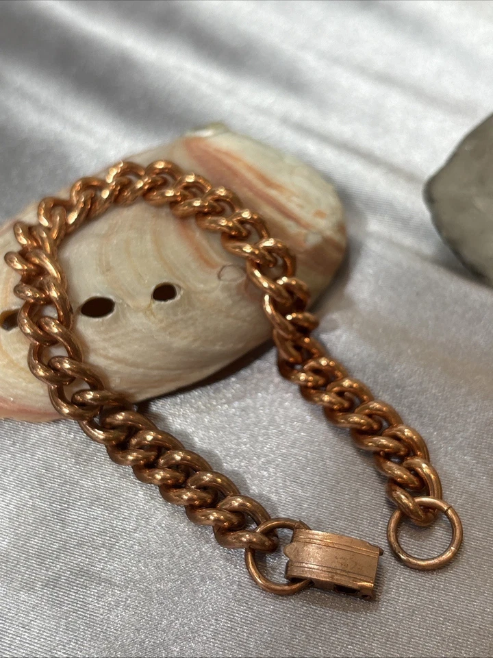 Solid Copper Bracelet Chain, Pure,  Jewelry 7.5” - Image 1 of 1