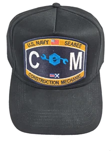 US Navy Seabee Construction Mechanic (CM) HAT - Black - Veteran Owned Business - Picture 1 of 1