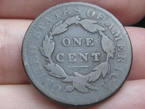 1824 or 1834 Matron Head Large Cent Penny- About Good Details Cover