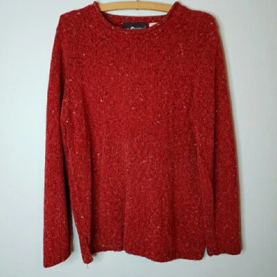 Suéter Pullover Sag Harbor Para Mujer Tejido Suave Chenilla Rojo Variegado Talla Grande Foto 1 de 4