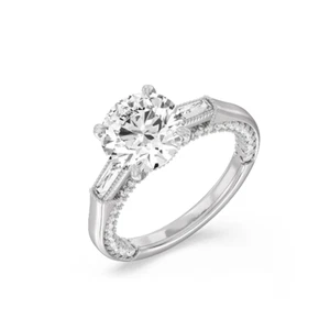 Engagement Diamond Ring Lab Grown Round 2.25 Carat IGI Certified 18k White Gold - Picture 1 of 9