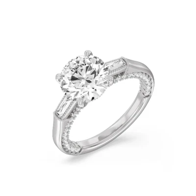Engagement Diamond Ring Lab Grown Round 2.25 Carat IGI Certified 18k White Gold - Image 1 of 4