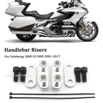 Adaptador elevadores abrazaderas de manillar plateado para Honda Goldwing 1800 GL1800 2001-2017 Foto 1 de 4