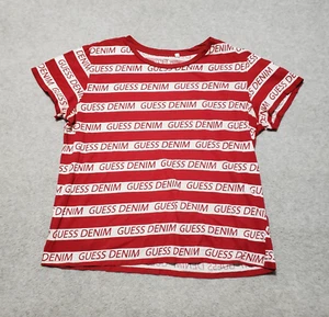 Camisa Guess Mujer Grande Rayas Rojas y Blancas Manga Corta Damas - Imagen 1 de 7