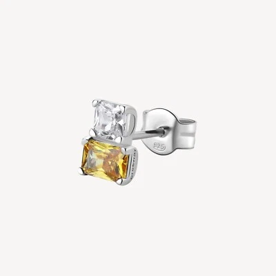 BROSWAY FANCY ORECCHINO SINGOLO CON ZIRCONI IN ARGENTO 925 FEY07  ENERGY YELLOW - Immagine 1 di 4