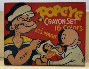 Vintage 1933 American Crayon Company POPEYE CRAYON SET Original Tin Box Only - Picture 1 of 4