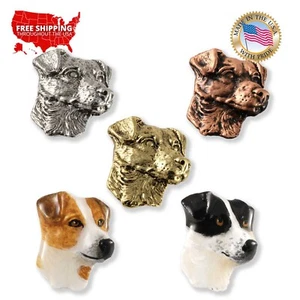 Pin o imán nevera para cabeza de perro Pewter Jack Russel Terrier D106, hecho en EE. UU. - Imagen 1 de 7
