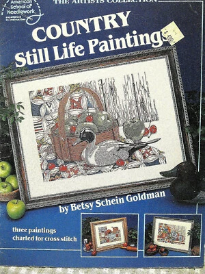 Amer School NWK 3521 COUNTRY STILL LIFE PAINTINGS cross stitch 1989 18pg booklet - Image 1 of 4