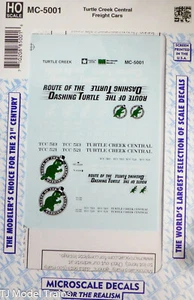 Microscale Decal HO #MC-5001 Turtle Creek Central Freight Cars (Decal Sheet) - Picture 1 of 1