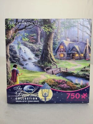 Disney Puzzle Snow White Discovers The Cottage 750 Pc Thomas Kinkade Art - Image 1 of 4