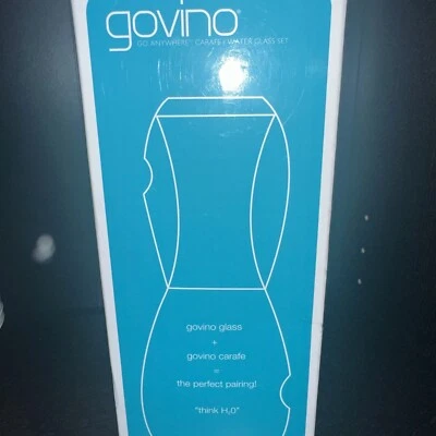 NUEVO GOVINO Libre de BPA Irrompible 28 OZ Jarra y 1 Juego de Copas de Vino de 16 OZ Foto 1 de 3