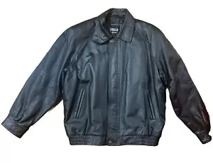 Cougar Black Leather Men’s Jacket Size Large - Picture 1 of 3