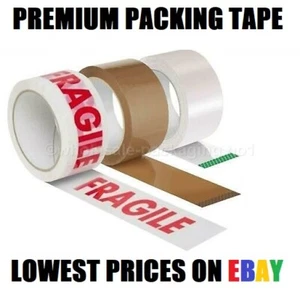 Clear Brown Parcel Tape Strong Packing Carton Sealing Tape 48mm x 66m 1 6 12 36 - Picture 1 of 5