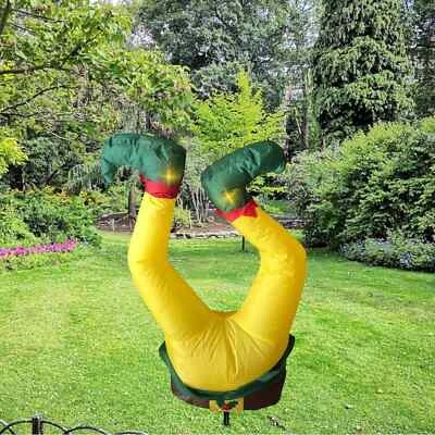 3.5' Lighted Upside Down Fun Elf Legs Inflatable Outdoor Lawn Christmas Decor - Image 1 of 3