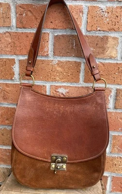 Небольшая наплечная сумка Sundance Wandering Way кожаная и замшевая коричневая с защелкой-крючком - Изображение 1 из 4